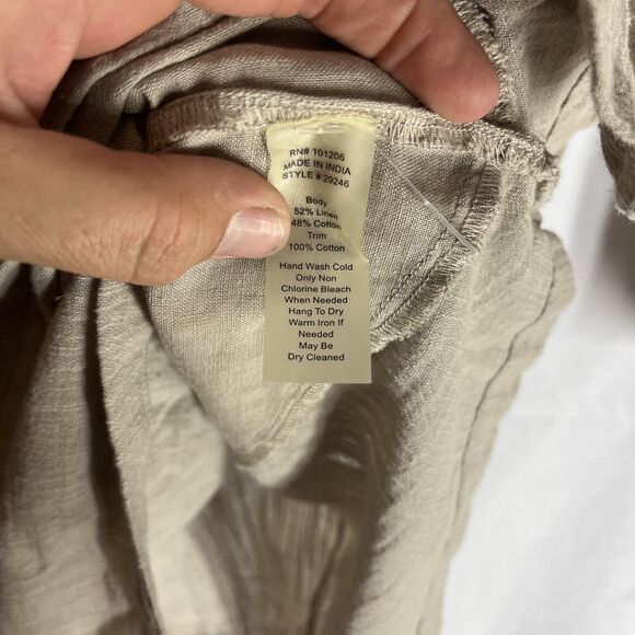 SOFT SURROUNDINGS Linen Cotton Button Up Top Women's Sz XS Resort Boho - Picture 5 of 13